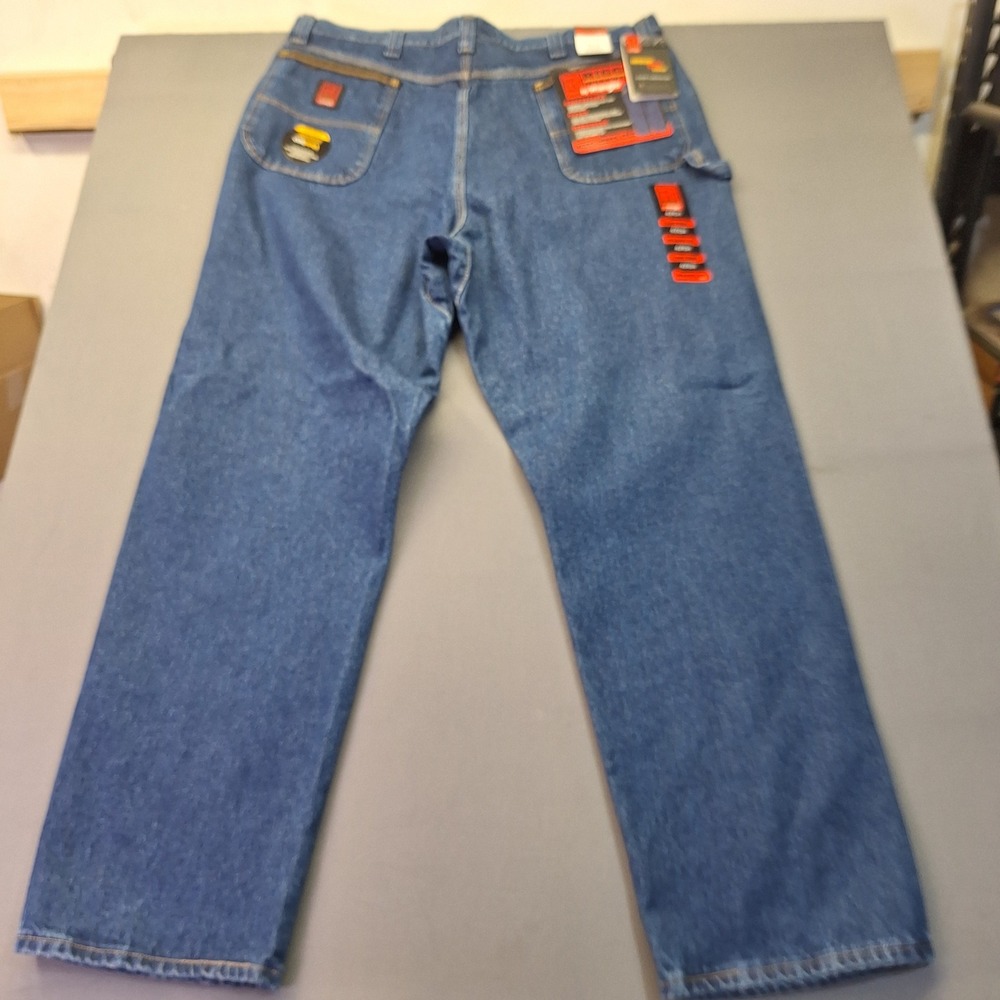 Riggs Workwear by Wrangler Mens Work Horse Jeans Relaxed Fit Blue 42x34 3W001AI - Picture 12 of 13